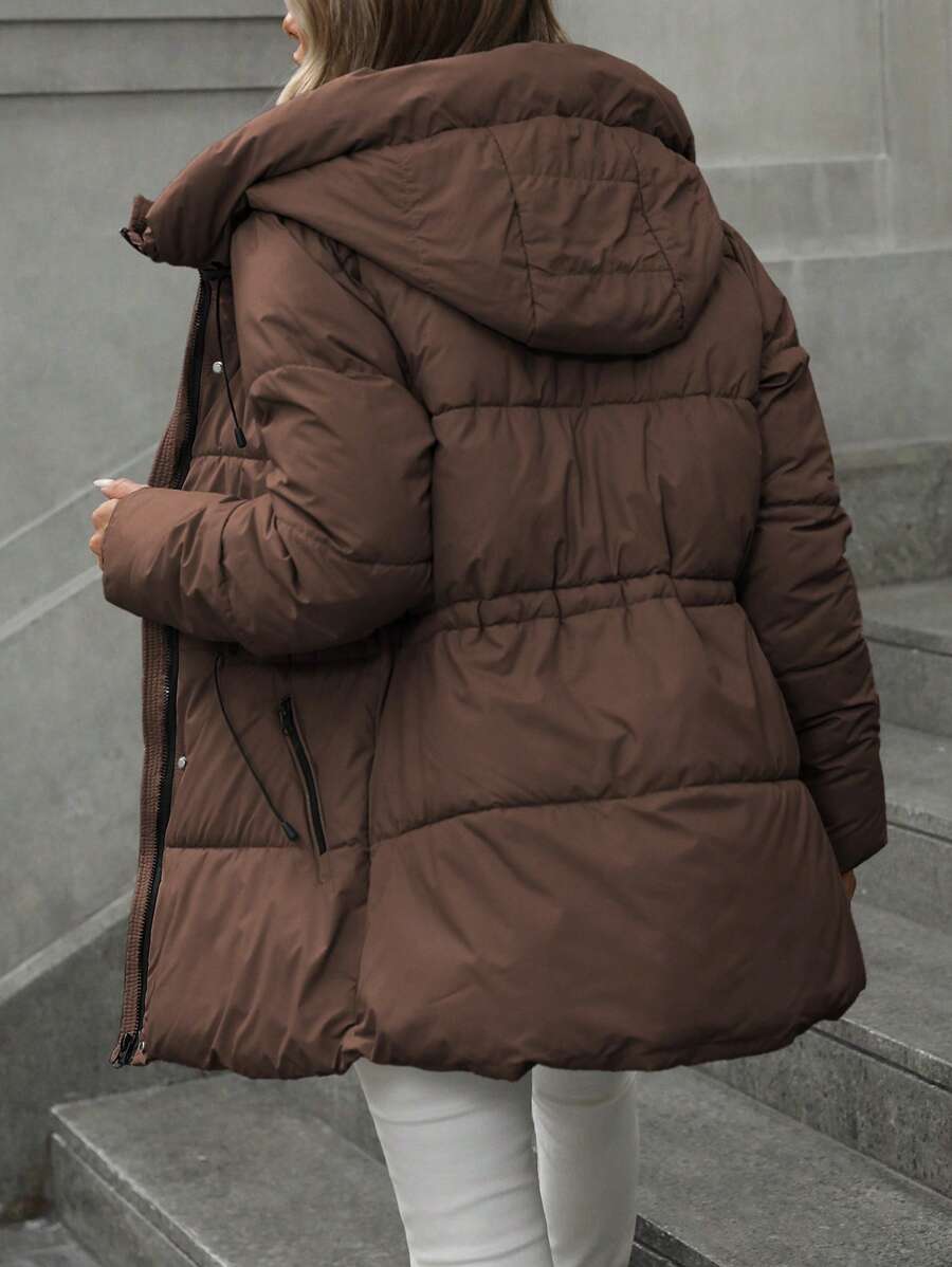 Aveloria Modichic Vestido feminino casual, acolchoado, comprimento médio, com cintura ajustável, acolchoado, isolamento sintético, casaco de inverno, jaqueta de inverno, casaco para roupas de inverno