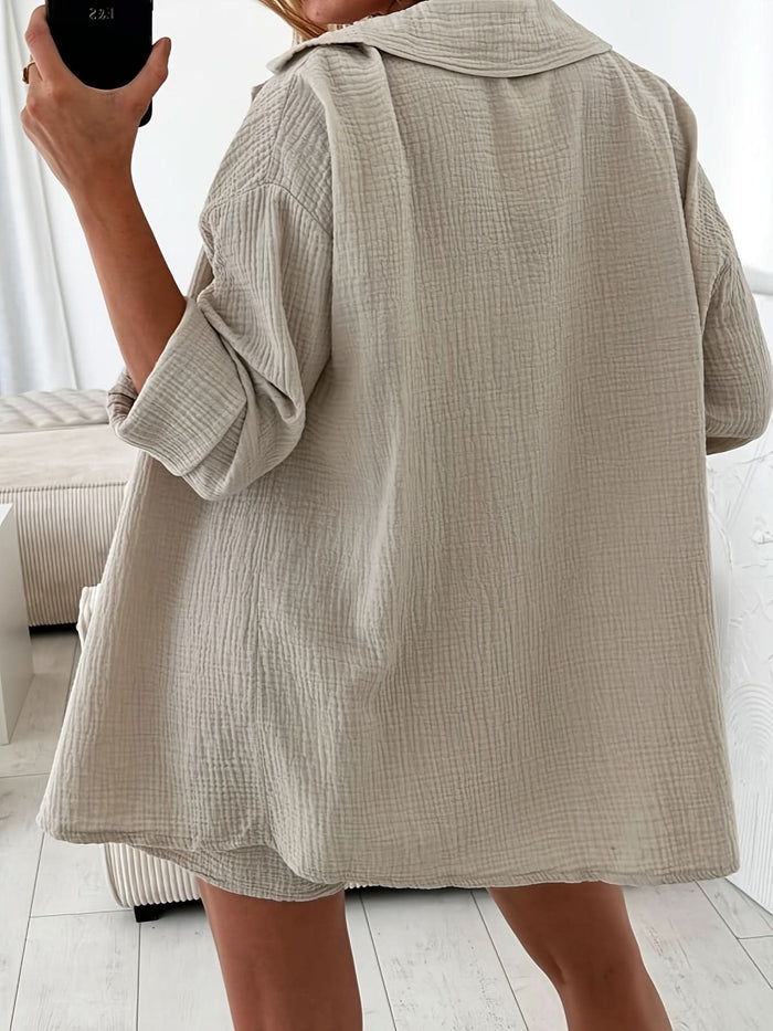 Cardigan & Shorts Set — Casual Everyday Comfort - Maison Moriah