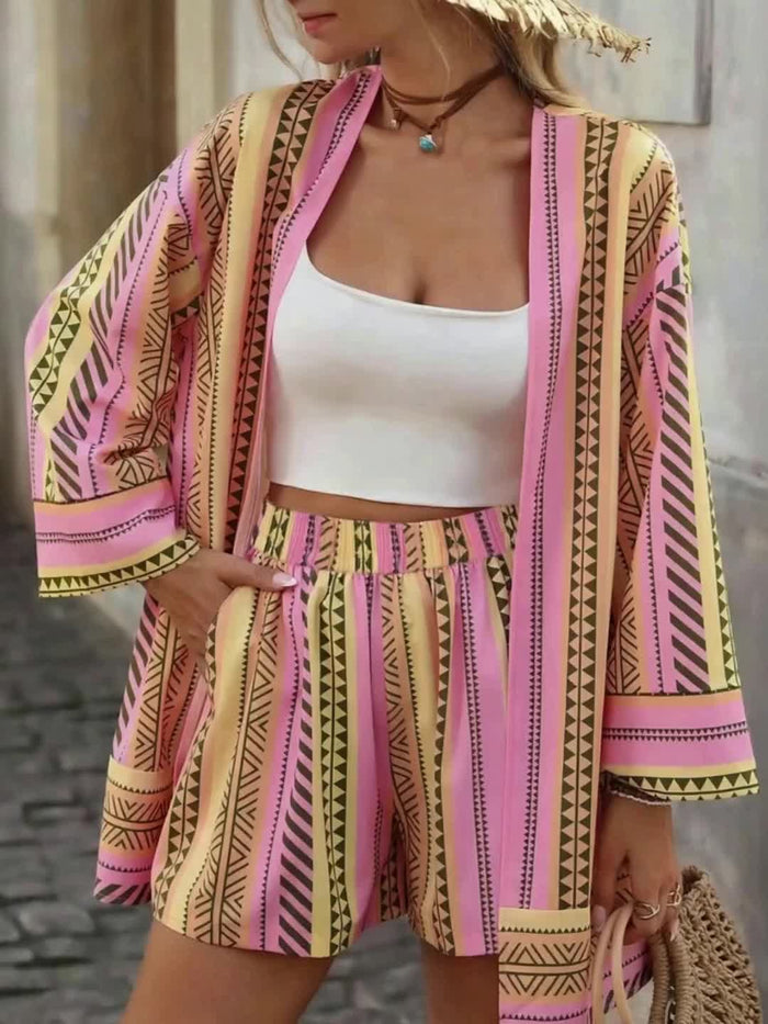 Lisbon Breeze – Elegant Summer Cardigan & Shorts Set - Maison Moriah