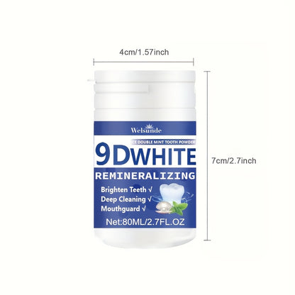 9D White Remineralizing Hydroxyapatite Tooth Powder, Tooth Powder, Deep Cleaning, Fresh Breath, Ideal for Oral Health & Hygiene Gift for Women Men, Breath Freshener, Toothpaste, Tooth Cleaning Powder for Daily Life