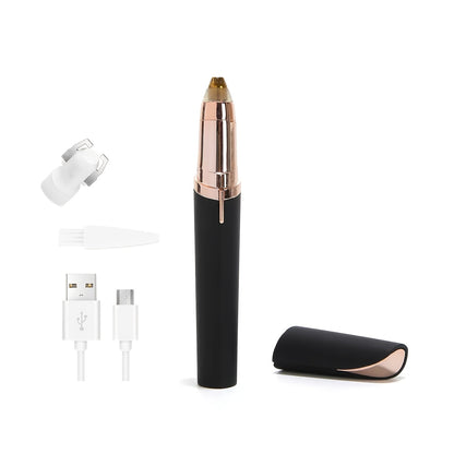 Portable Rechargeable Electric Eyebrow And Bikini Trimmer with 2 Blades | Stainless Steel Blades, USB Charging, Suitable for Eyebrows, Armpits, Arms, Fingers, Legs