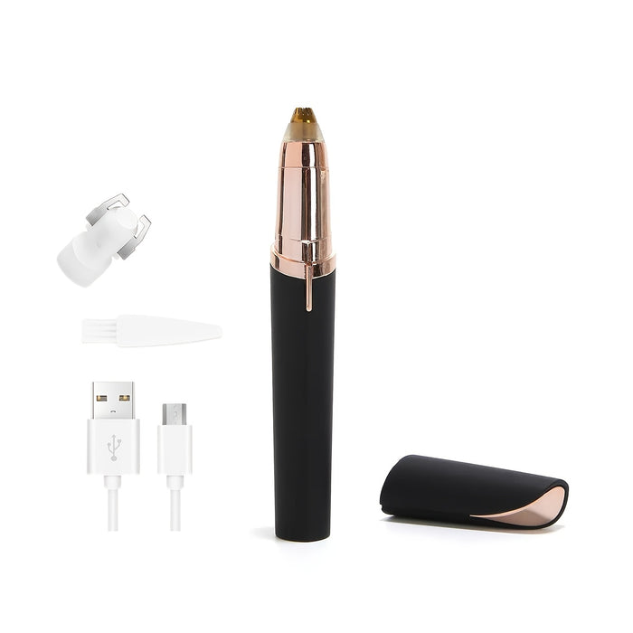 Portable Rechargeable Electric Eyebrow And Bikini Trimmer with 2 Blades | Stainless Steel Blades, USB Charging, Suitable for Eyebrows, Armpits, Arms, Fingers, Legs