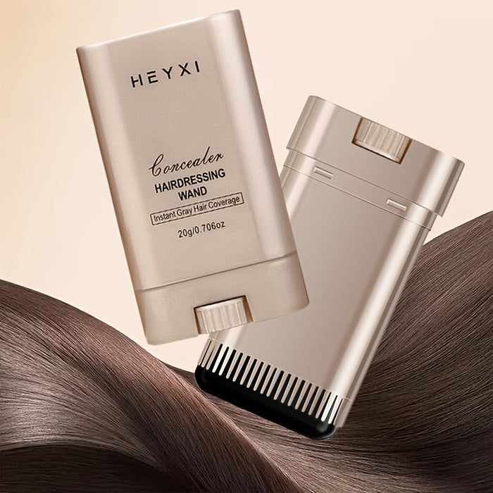 HEYXI 1-Piece Three-Color Hair Dye Stick, Emergency Hair Dye Comb, Waterproof and Sweatproof, Long-Lasting Root Touch-Up Stick, Easy-to-Clean Rotating Design, Quickly Covers Gray Hair, Ideal Gift for Adults of Both Genders, Hair Dye Tool, Touch-Up