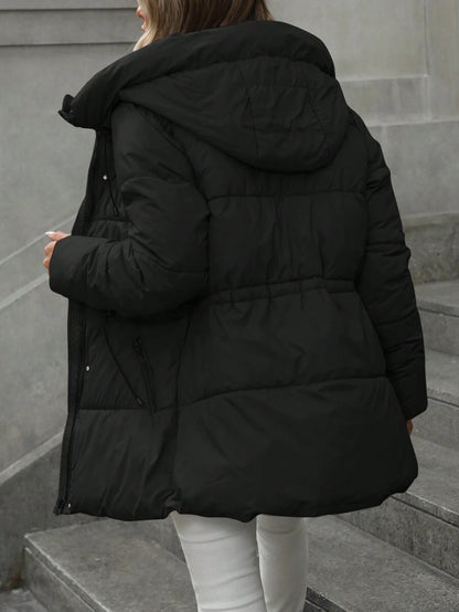 Aveloria Modichic Vestido feminino casual, acolchoado, comprimento médio, com cintura ajustável, acolchoado, isolamento sintético, casaco de inverno, jaqueta de inverno, casaco para roupas de inverno