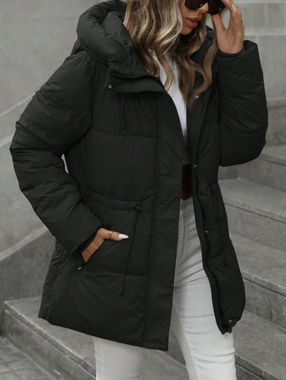 Aveloria Modichic Vestido feminino casual, acolchoado, comprimento médio, com cintura ajustável, acolchoado, isolamento sintético, casaco de inverno, jaqueta de inverno, casaco para roupas de inverno