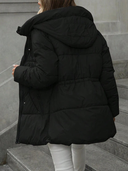 Aveloria Modichic Vestido feminino casual, acolchoado, comprimento médio, com cintura ajustável, acolchoado, isolamento sintético, casaco de inverno, jaqueta de inverno, casaco para roupas de inverno