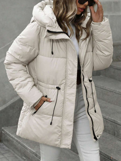 Aveloria Modichic Vestido feminino casual, acolchoado, comprimento médio, com cintura ajustável, acolchoado, isolamento sintético, casaco de inverno, jaqueta de inverno, casaco para roupas de inverno