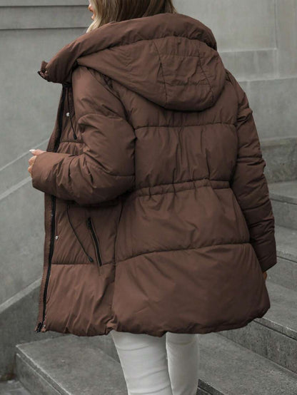 Aveloria Modichic Vestido feminino casual, acolchoado, comprimento médio, com cintura ajustável, acolchoado, isolamento sintético, casaco de inverno, jaqueta de inverno, casaco para roupas de inverno