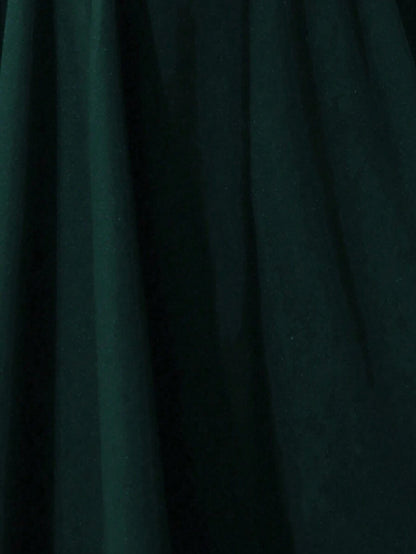 SHEIN Clasi Sobretudo feminino verde trespassado com manga de capa e comprimento médio da moda