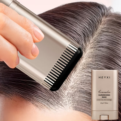 HEYXI 1-Piece Three-Color Hair Dye Stick, Emergency Hair Dye Comb, Waterproof and Sweatproof, Long-Lasting Root Touch-Up Stick, Easy-to-Clean Rotating Design, Quickly Covers Gray Hair, Ideal Gift for Adults of Both Genders, Hair Dye Tool, Touch-Up