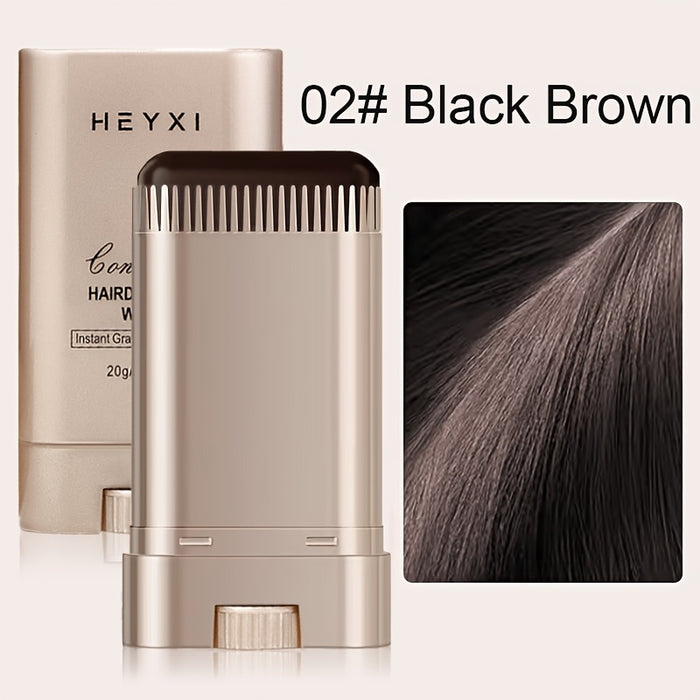 HEYXI 1-Piece Three-Color Hair Dye Stick, Emergency Hair Dye Comb, Waterproof and Sweatproof, Long-Lasting Root Touch-Up Stick, Easy-to-Clean Rotating Design, Quickly Covers Gray Hair, Ideal Gift for Adults of Both Genders, Hair Dye Tool, Touch-Up