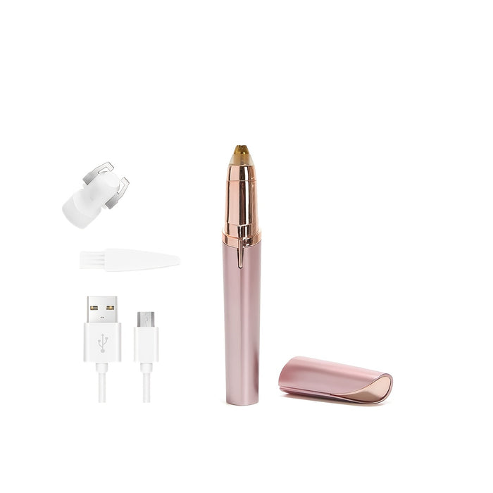Portable Rechargeable Electric Eyebrow And Bikini Trimmer with 2 Blades | Stainless Steel Blades, USB Charging, Suitable for Eyebrows, Armpits, Arms, Fingers, Legs
