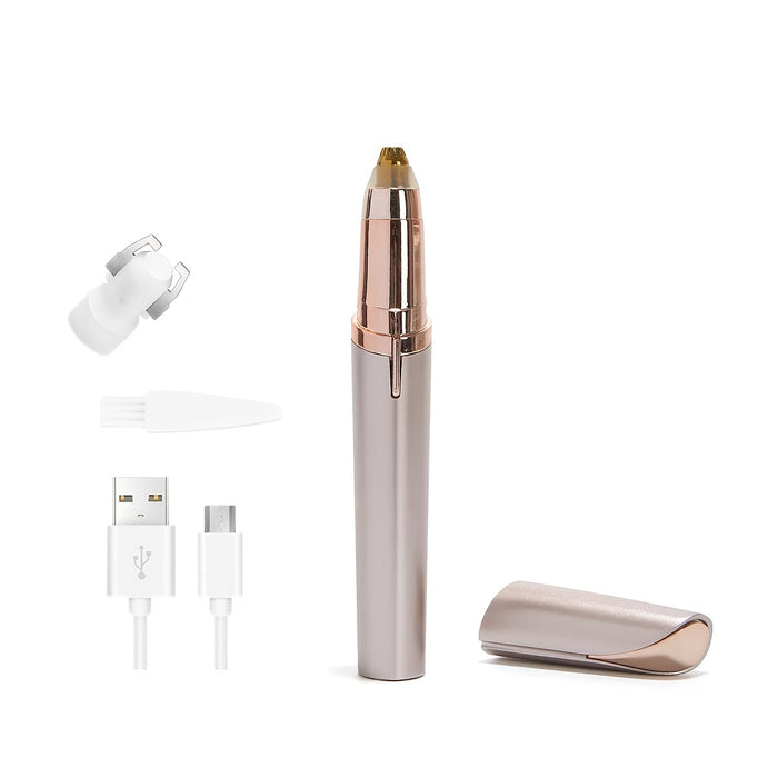Portable Rechargeable Electric Eyebrow And Bikini Trimmer with 2 Blades | Stainless Steel Blades, USB Charging, Suitable for Eyebrows, Armpits, Arms, Fingers, Legs