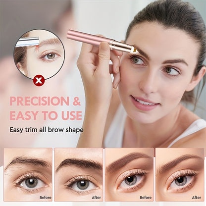 Portable Rechargeable Electric Eyebrow And Bikini Trimmer with 2 Blades | Stainless Steel Blades, USB Charging, Suitable for Eyebrows, Armpits, Arms, Fingers, Legs
