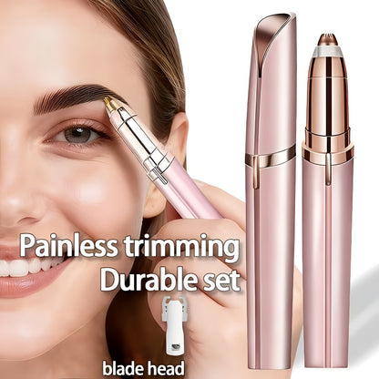 Portable Rechargeable Electric Eyebrow And Bikini Trimmer with 2 Blades | Stainless Steel Blades, USB Charging, Suitable for Eyebrows, Armpits, Arms, Fingers, Legs
