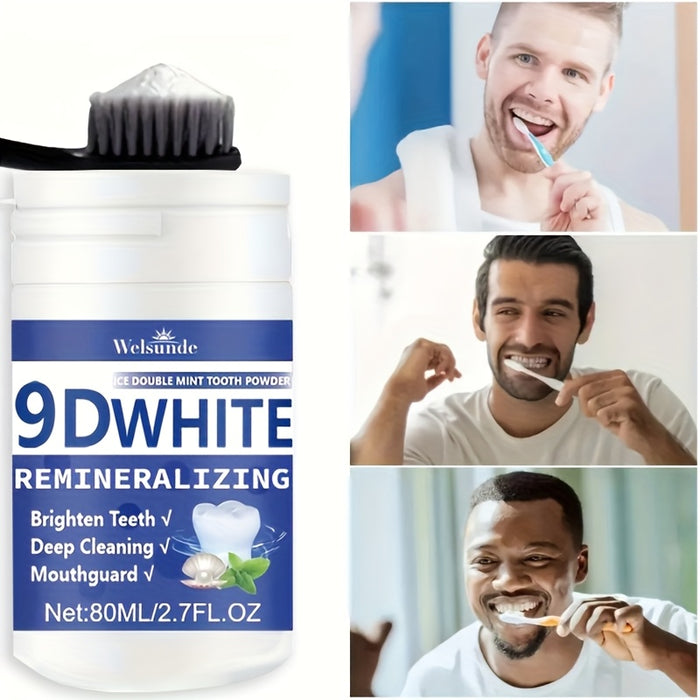 9D White Remineralizing Hydroxyapatite Tooth Powder, Tooth Powder, Deep Cleaning, Fresh Breath, Ideal for Oral Health & Hygiene Gift for Women Men, Breath Freshener, Toothpaste, Tooth Cleaning Powder for Daily Life