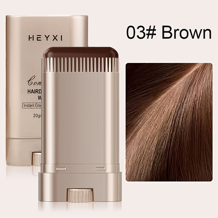 HEYXI 1-Piece Three-Color Hair Dye Stick, Emergency Hair Dye Comb, Waterproof and Sweatproof, Long-Lasting Root Touch-Up Stick, Easy-to-Clean Rotating Design, Quickly Covers Gray Hair, Ideal Gift for Adults of Both Genders, Hair Dye Tool, Touch-Up