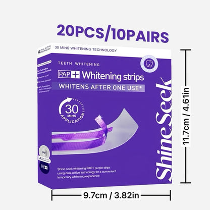 20pcs/10Pairs New Formula Purple PAP And Teeth Strips, 2Nd Generation Purple PAP Formula, Fast Without Damaging Gums, Non-Sensitive, Non-Irritating, Gentle Teeth, Suitable for Quick Teeth Before Dates And Parties, Unleashing Charming Smile