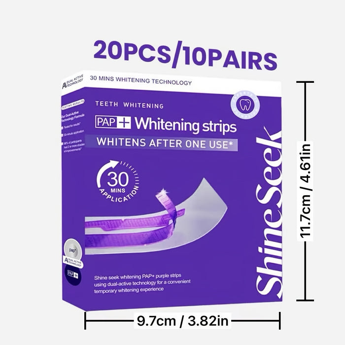 20pcs/10Pairs New Formula Purple PAP And Teeth Strips, 2Nd Generation Purple PAP Formula, Fast Without Damaging Gums, Non-Sensitive, Non-Irritating, Gentle Teeth, Suitable for Quick Teeth Before Dates And Parties, Unleashing Charming Smile