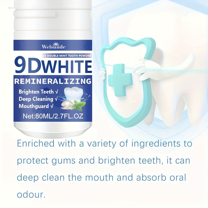 9D White Remineralizing Hydroxyapatite Tooth Powder, Tooth Powder, Deep Cleaning, Fresh Breath, Ideal for Oral Health & Hygiene Gift for Women Men, Breath Freshener, Toothpaste, Tooth Cleaning Powder for Daily Life