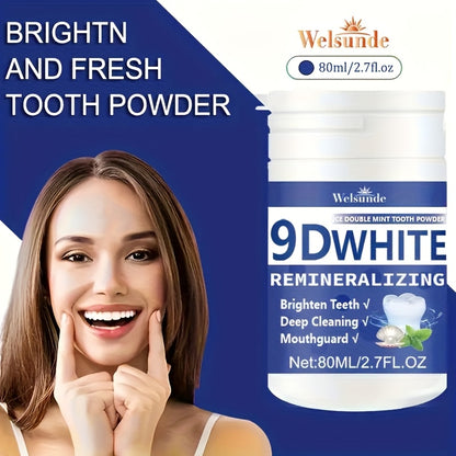 9D White Remineralizing Hydroxyapatite Tooth Powder, Tooth Powder, Deep Cleaning, Fresh Breath, Ideal for Oral Health & Hygiene Gift for Women Men, Breath Freshener, Toothpaste, Tooth Cleaning Powder for Daily Life