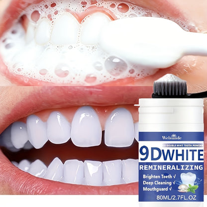 9D White Remineralizing Hydroxyapatite Tooth Powder, Tooth Powder, Deep Cleaning, Fresh Breath, Ideal for Oral Health & Hygiene Gift for Women Men, Breath Freshener, Toothpaste, Tooth Cleaning Powder for Daily Life