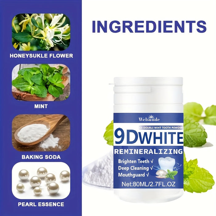 9D White Remineralizing Hydroxyapatite Tooth Powder, Tooth Powder, Deep Cleaning, Fresh Breath, Ideal for Oral Health & Hygiene Gift for Women Men, Breath Freshener, Toothpaste, Tooth Cleaning Powder for Daily Life