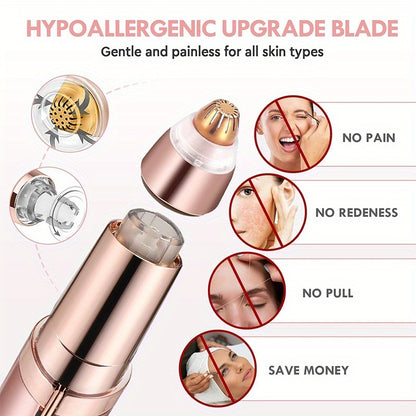 Portable Rechargeable Electric Eyebrow And Bikini Trimmer with 2 Blades | Stainless Steel Blades, USB Charging, Suitable for Eyebrows, Armpits, Arms, Fingers, Legs