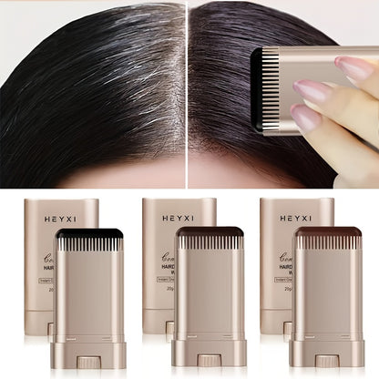 HEYXI 1-Piece Three-Color Hair Dye Stick, Emergency Hair Dye Comb, Waterproof and Sweatproof, Long-Lasting Root Touch-Up Stick, Easy-to-Clean Rotating Design, Quickly Covers Gray Hair, Ideal Gift for Adults of Both Genders, Hair Dye Tool, Touch-Up