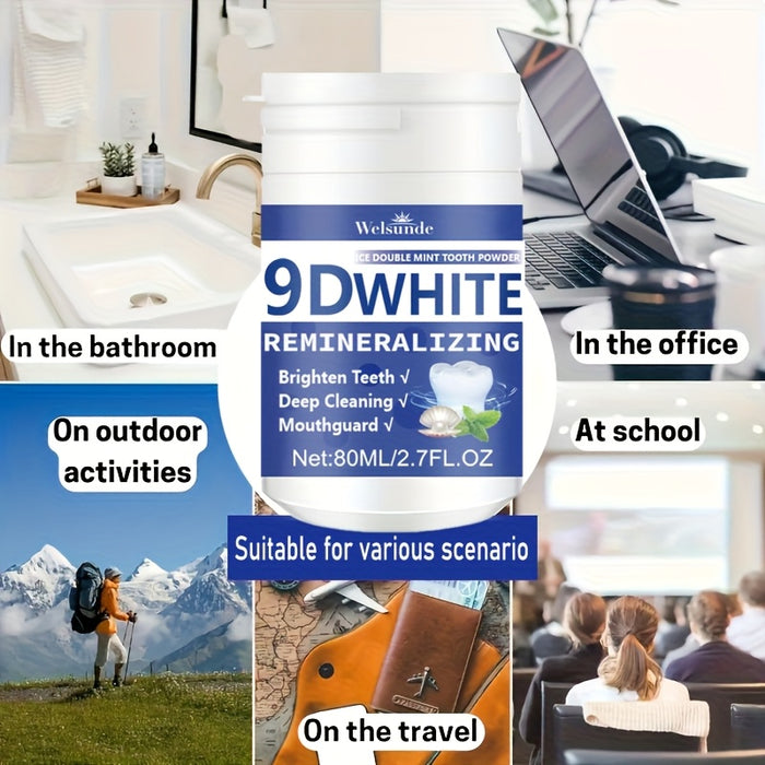 9D White Remineralizing Hydroxyapatite Tooth Powder, Tooth Powder, Deep Cleaning, Fresh Breath, Ideal for Oral Health & Hygiene Gift for Women Men, Breath Freshener, Toothpaste, Tooth Cleaning Powder for Daily Life