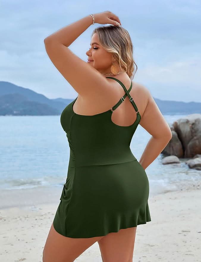 Capri Charm – Plus Size One - Piece Swim Dress - Maison Moriah