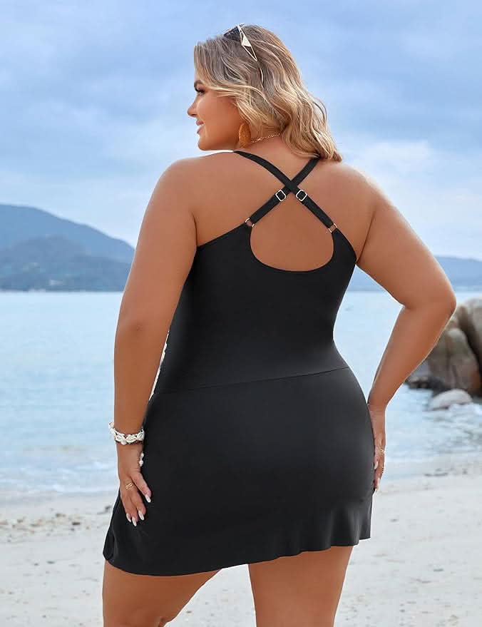 Capri Charm – Plus Size One - Piece Swim Dress - Maison Moriah