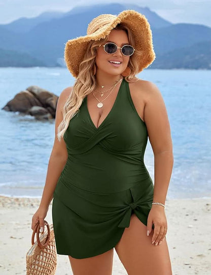 Capri Charm – Plus Size One - Piece Swim Dress - Maison Moriah