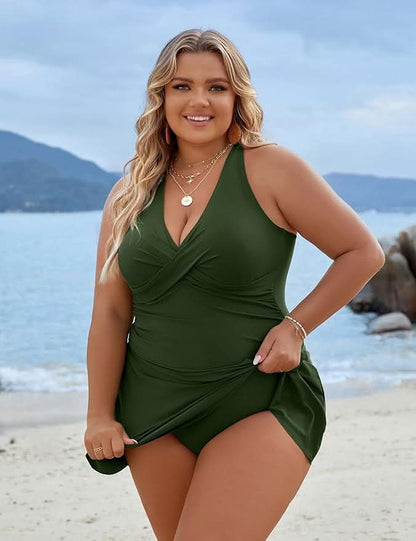Capri Charm – Plus Size One - Piece Swim Dress - Maison Moriah