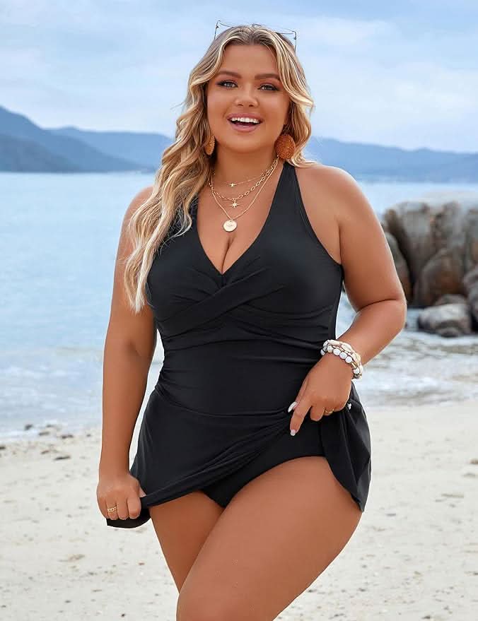 Capri Charm – Plus Size One - Piece Swim Dress - Maison Moriah