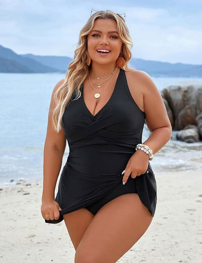 Capri Charm – Plus Size One - Piece Swim Dress - Maison Moriah