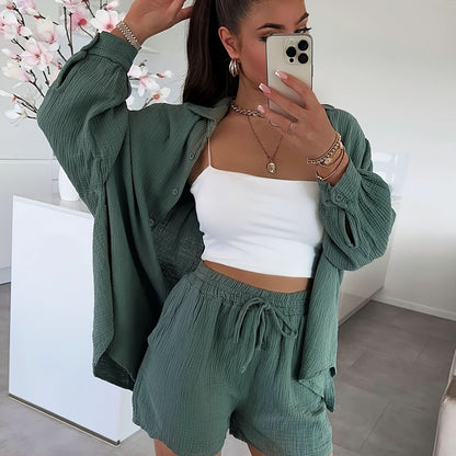 Cardigan & Shorts Set — Casual Everyday Comfort - Maison Moriah