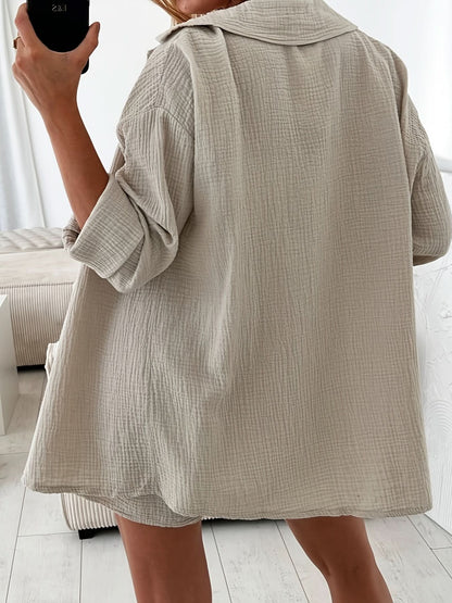 Cardigan & Shorts Set — Casual Everyday Comfort - Maison Moriah