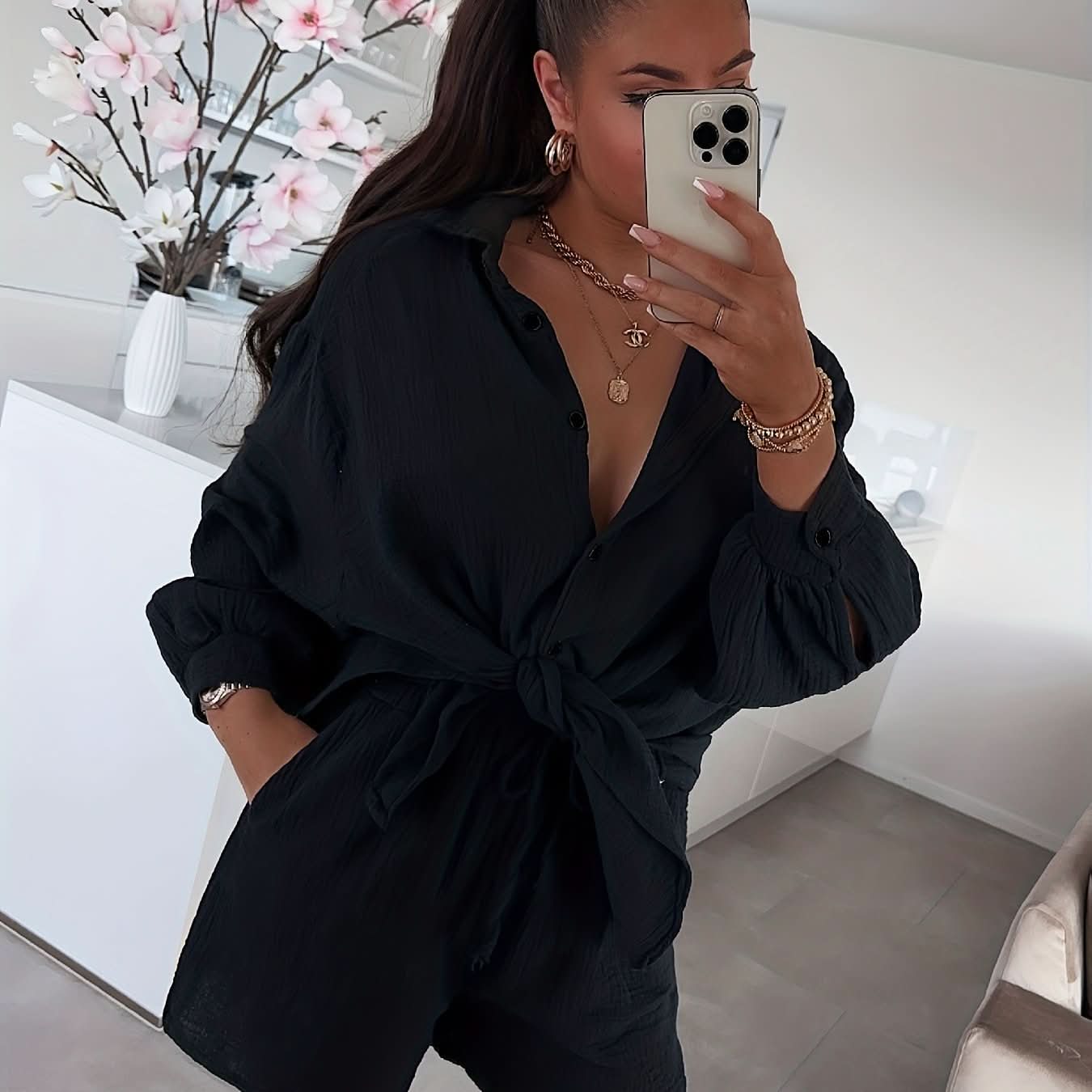 Cardigan & Shorts Set — Casual Everyday Comfort - Maison Moriah