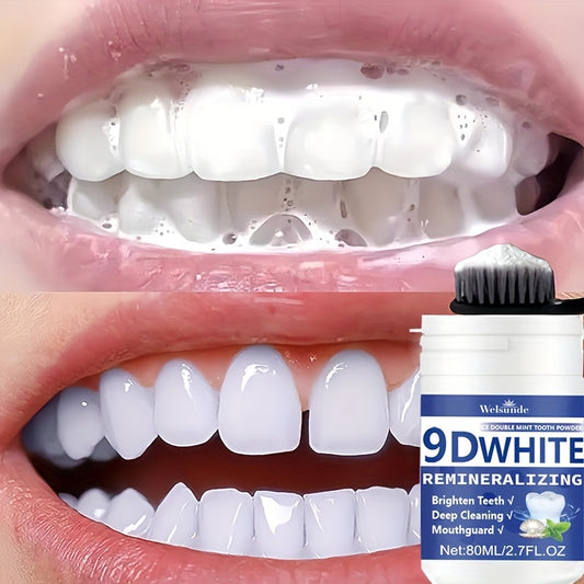 9D White Remineralizing Hydroxyapatite Tooth Powder, Tooth Powder, Deep Cleaning, Fresh Breath, Ideal for Oral Health & Hygiene Gift for Women Men, Breath Freshener, Toothpaste, Tooth Cleaning Powder for Daily Life