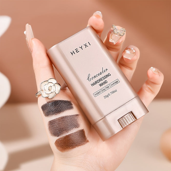 HEYXI 1-Piece Three-Color Hair Dye Stick, Emergency Hair Dye Comb, Waterproof and Sweatproof, Long-Lasting Root Touch-Up Stick, Easy-to-Clean Rotating Design, Quickly Covers Gray Hair, Ideal Gift for Adults of Both Genders, Hair Dye Tool, Touch-Up