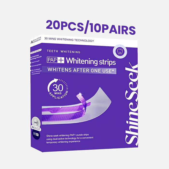 20pcs/10Pairs New Formula Purple PAP And Teeth Strips, 2Nd Generation Purple PAP Formula, Fast Without Damaging Gums, Non-Sensitive, Non-Irritating, Gentle Teeth, Suitable for Quick Teeth Before Dates And Parties, Unleashing Charming Smile