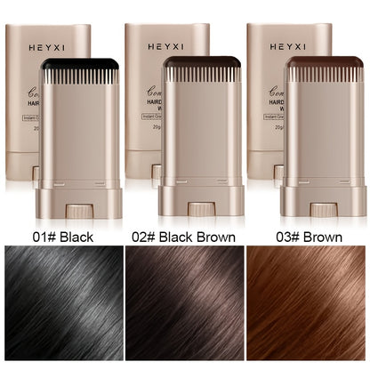 HEYXI 1-Piece Three-Color Hair Dye Stick, Emergency Hair Dye Comb, Waterproof and Sweatproof, Long-Lasting Root Touch-Up Stick, Easy-to-Clean Rotating Design, Quickly Covers Gray Hair, Ideal Gift for Adults of Both Genders, Hair Dye Tool, Touch-Up