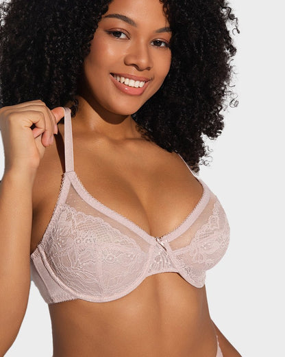 Full Coverage Lace Minimizer Bra - Petal - Maison Moriah