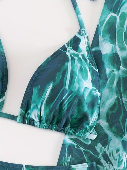 Ibiza Sunset – Tie - Dye Bikini Set with Cover - Up Skirt - Maison Moriah