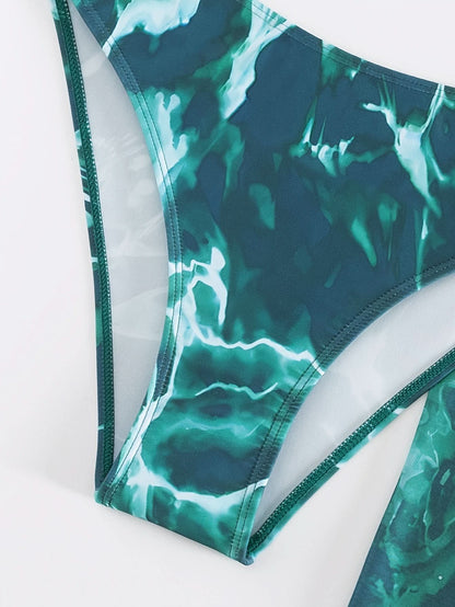 Ibiza Sunset – Tie - Dye Bikini Set with Cover - Up Skirt - Maison Moriah