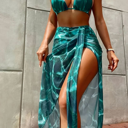 Ibiza Sunset – Tie - Dye Bikini Set with Cover - Up Skirt - Maison Moriah