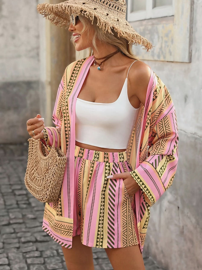 Lisbon Breeze – Elegant Summer Cardigan & Shorts Set - Maison Moriah