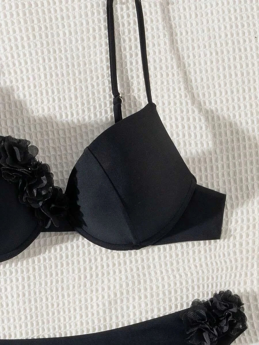Madeira Blossom — Summer Flower Deco V - Neck Bikini Set - Maison Moriah