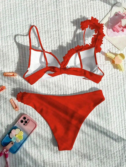 Madeira Blossom — Summer Flower Deco V - Neck Bikini Set - Maison Moriah